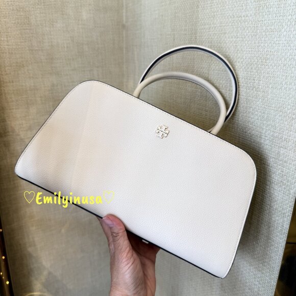 ✨TORY BURCH BRITTEN SMALL SATCHEL✨😍🥰 Tory Burch Britten Small Center Zip Satchel 175618 Pebbled Leather $700